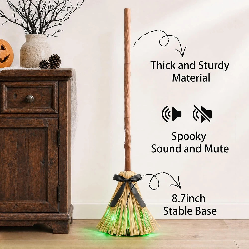 Animated Lighted Witch Broom