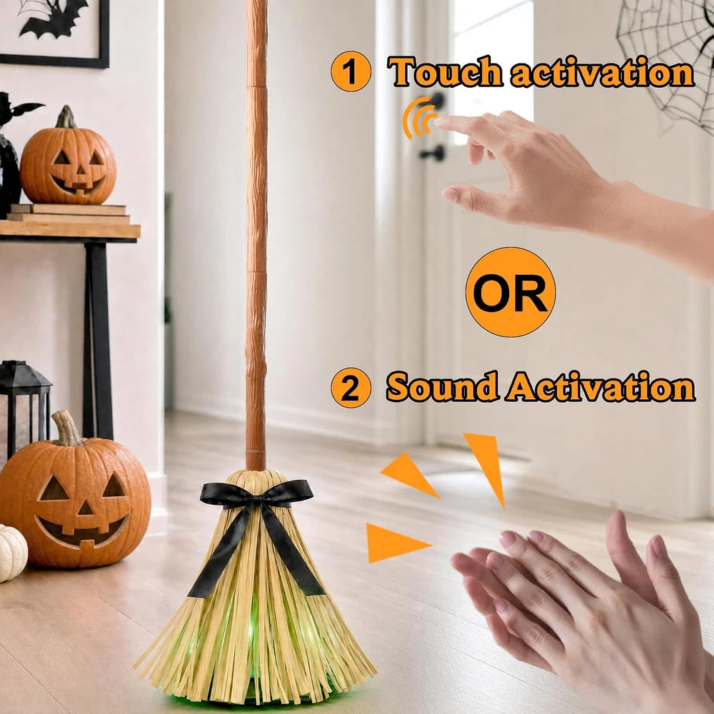 Animated Lighted Witch Broom