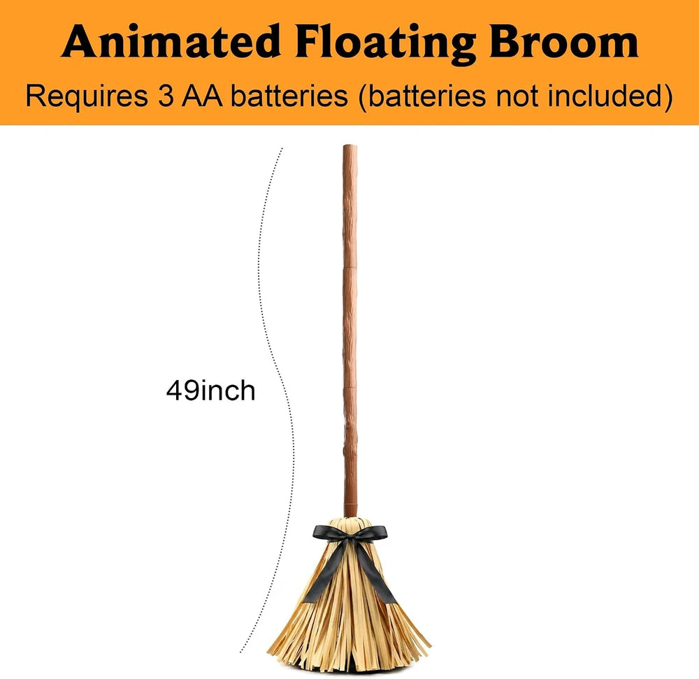 Animated Lighted Witch Broom
